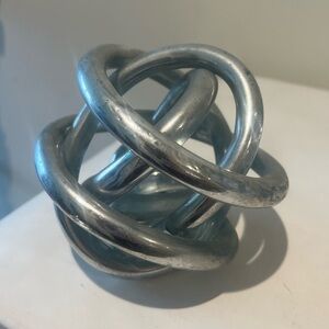 West Elm Metallic Decorative Glass Knot Silver